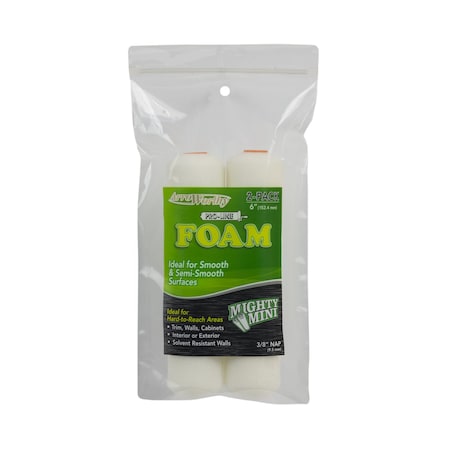ProLine Foam 6.5 In. W X 3/8 In. Mini Paint Roller Cover , 2PK